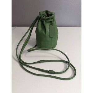 RARE VTG Coach Drawstring Mini Crossbody Lime Green Shoulder Bag 0212-578 USA